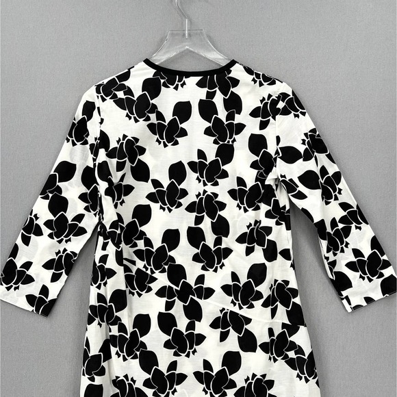 THAKOON ADDITION Tunic Womens 0 White Black Cotton Silk Voile 3/4 sleeve - Picture 4 of 15